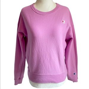Champion Reverse Weave Pink Fleece Top Sweatshirt Small